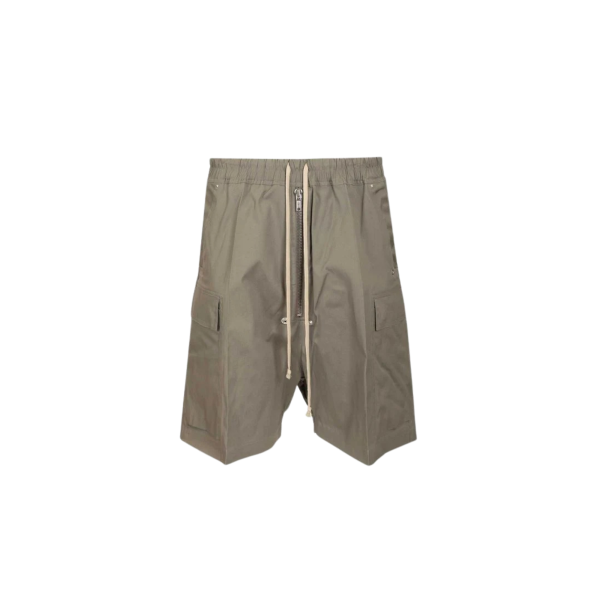 Short cargobela RICK OWENS SS26 Temple polyester technique gris vert