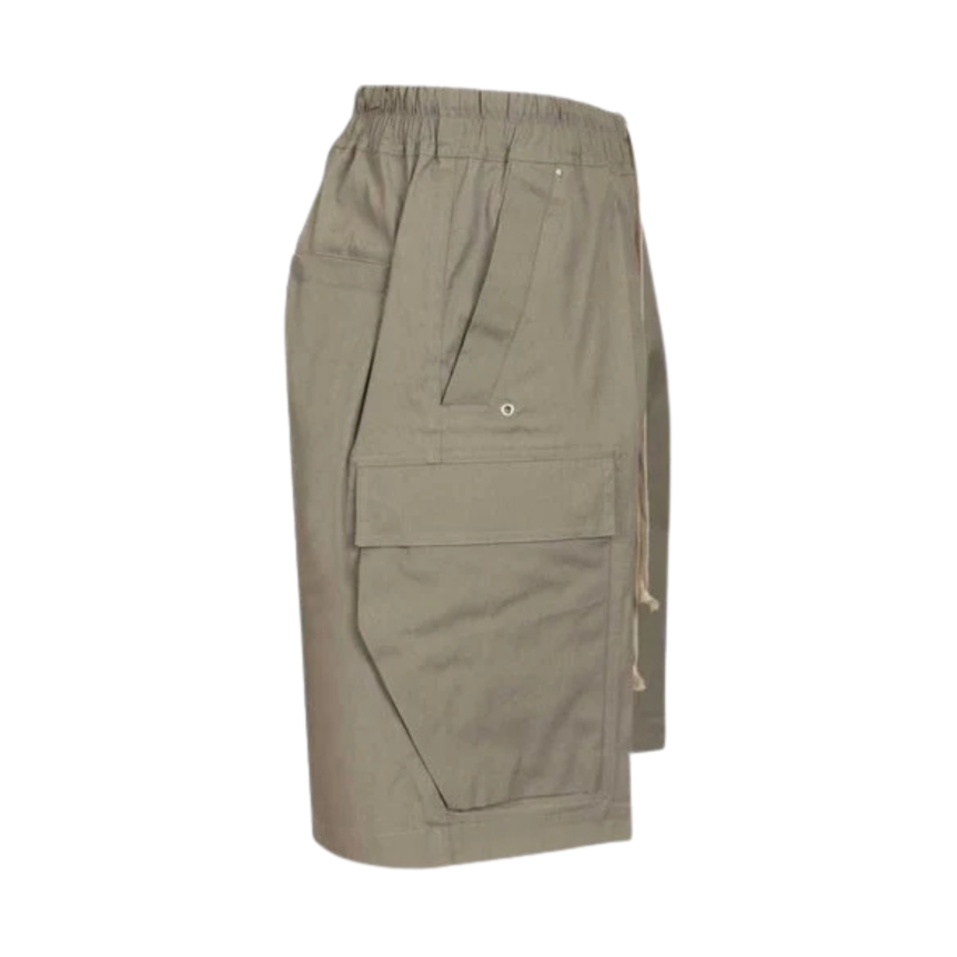 Short cargobela RICK OWENS SS26 Temple polyester technique gris vert