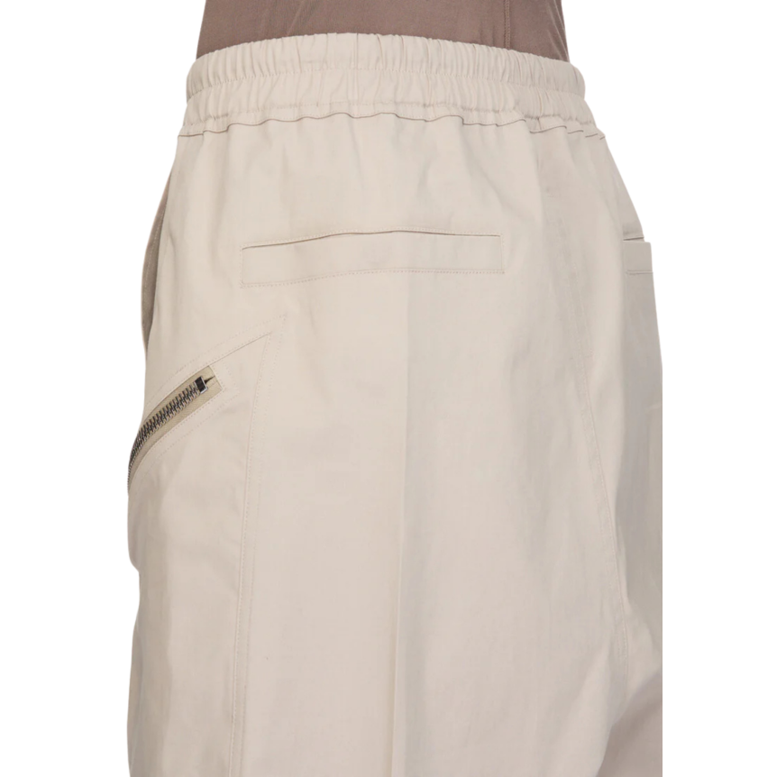 Short Cargo RICK OWENS Heizer Bela SS26 Temple coton beige multi poches zippées