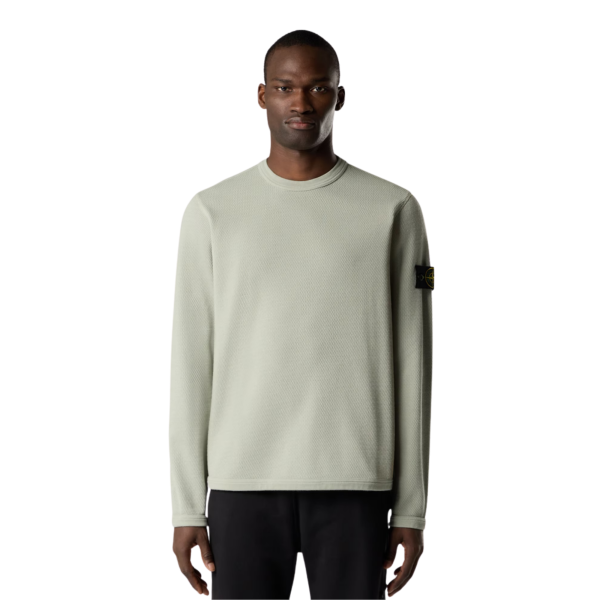 Sweat-shirt ras-du-cou STONE ISLAND regular coton vert sauge