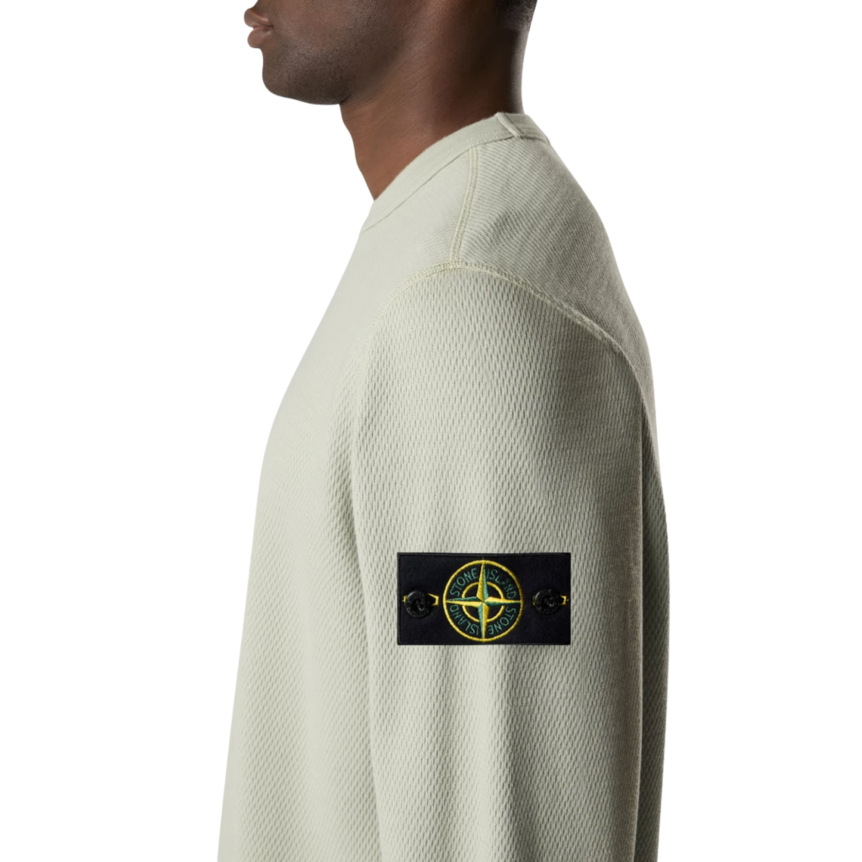 Sweat-shirt ras-du-cou STONE ISLAND regular coton vert sauge