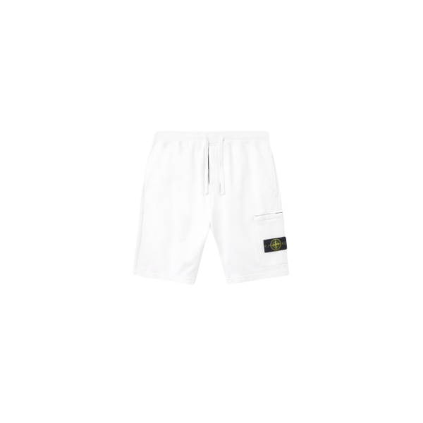 Short de jogging coupe regular à poche cargo coton blanc