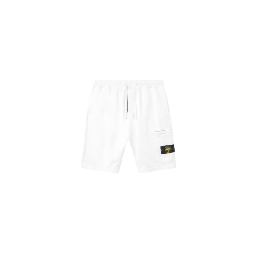 Short de jogging coupe regular à poche cargo coton blanc
