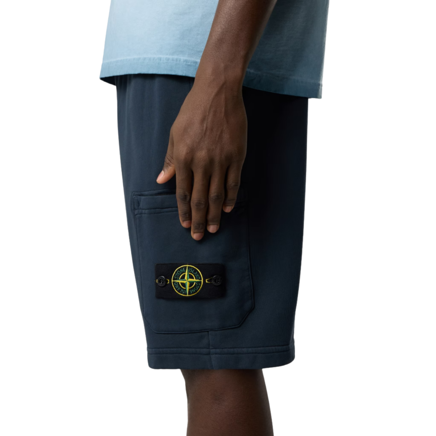 Short de jogging STONE ISLAND coupe regular à poche cargo coton bleu marine