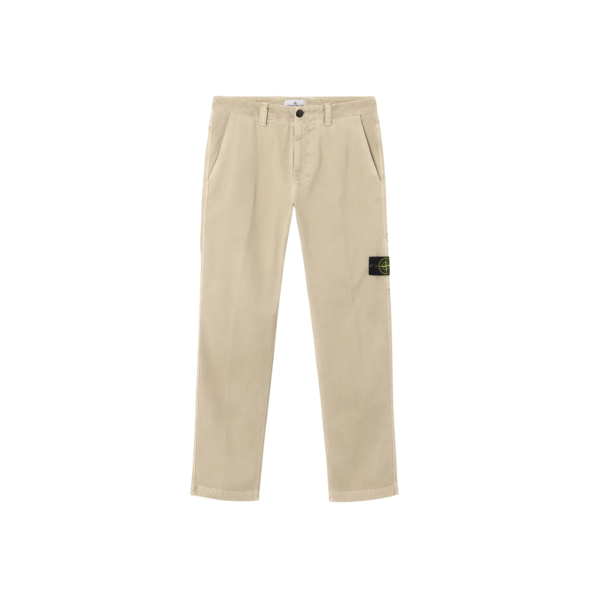 Pantalon charpentier STONE ISLAND coton panama bio beige