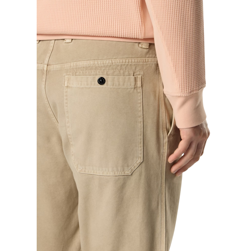Pantalon charpentier STONE ISLAND coton panama bio beige