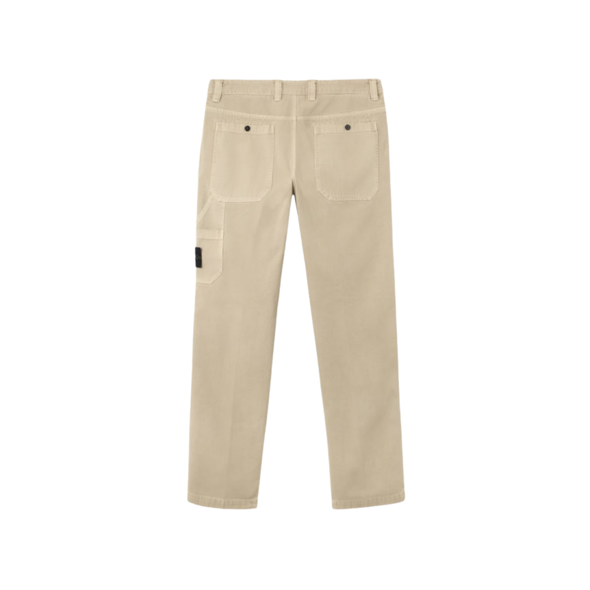 Pantalon charpentier STONE ISLAND coton panama bio beige