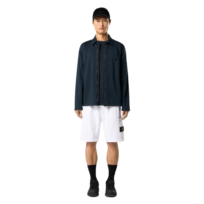Short de jogging coupe regular à poche cargo coton blanc