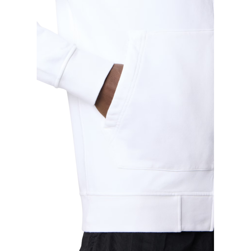 Sweat-shirt zippé à capuche STONE ISLAND coupe regular à poches coton blanc