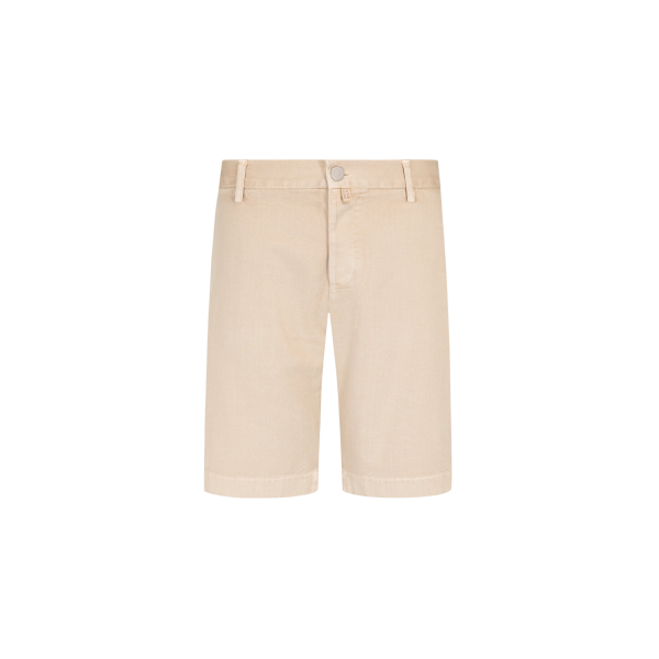 Bermuda JACOB COHEN George en gabardine stretch coton et lin beige