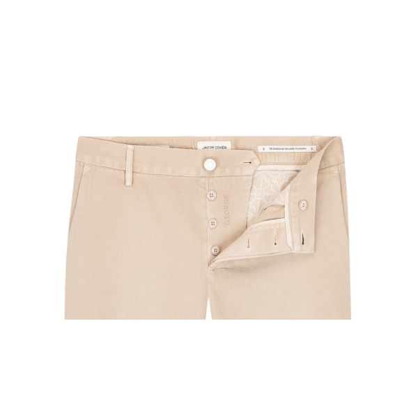 Bermuda JACOB COHEN George en gabardine stretch coton et lin beige