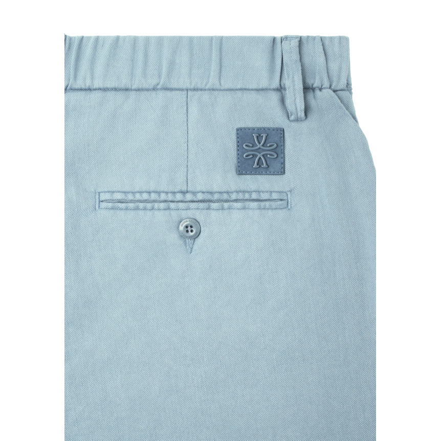 Bermuda JACOB COHEN George en gabardine stretch coton et lin bleu ciel