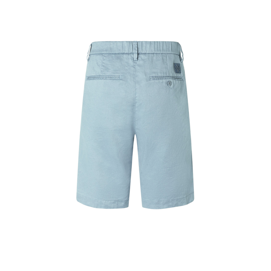 Bermuda JACOB COHEN George en gabardine stretch coton et lin bleu ciel