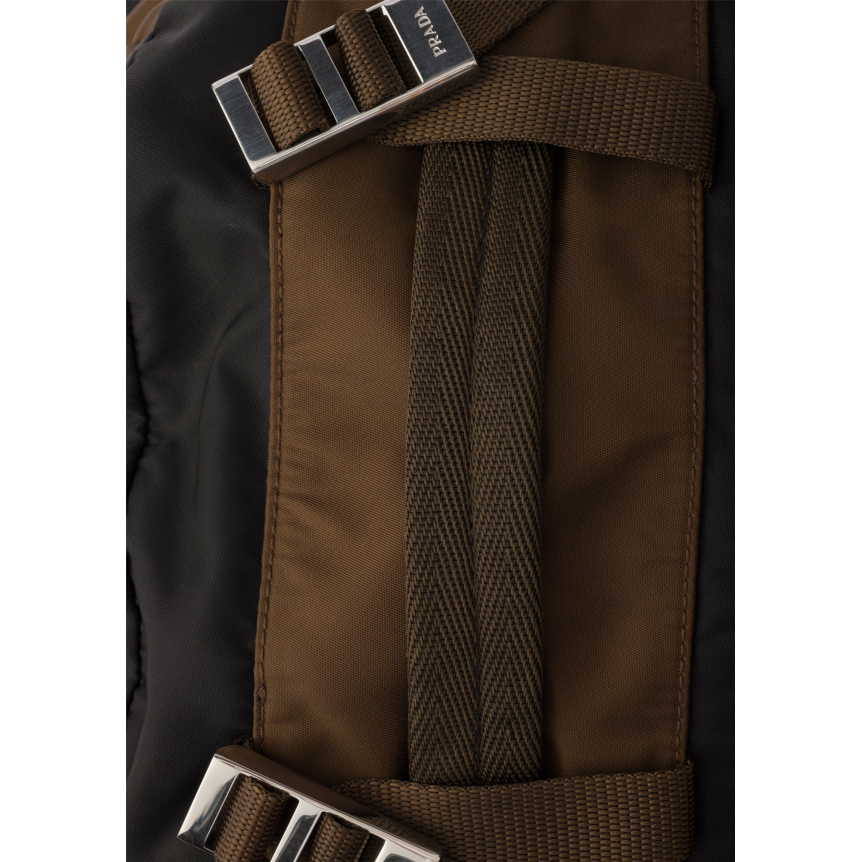 Sac à dos PRADA en Re nylon cuir marron noir