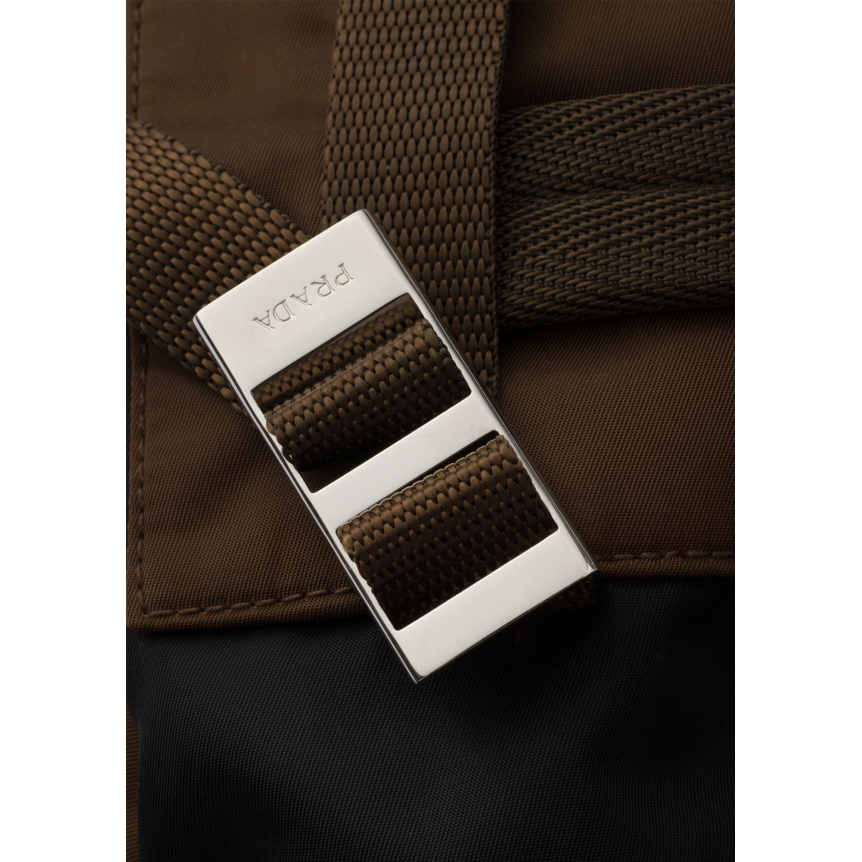 Sac à dos PRADA en Re nylon cuir marron noir