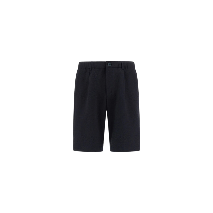 Short HERNO en seersucker technique stretch bleu marine