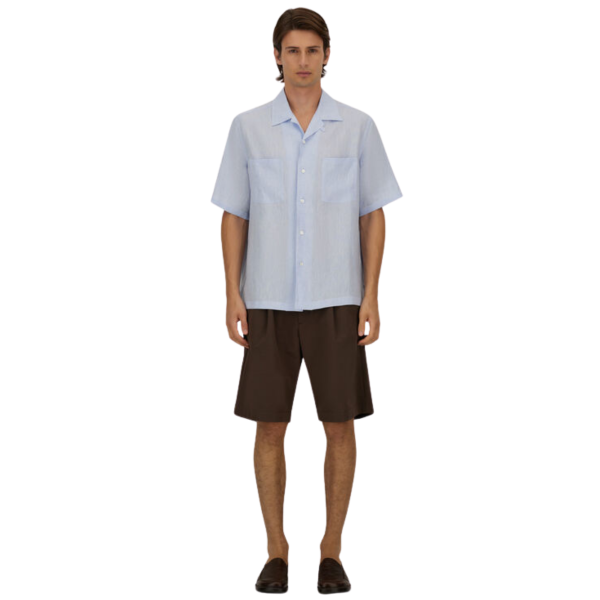 Short HERNO en seersucker technique stretch marron