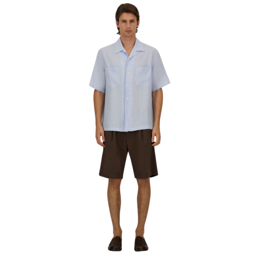 Short HERNO en seersucker technique stretch marron