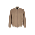 Blouson bomber zippé nylon marron clair beige