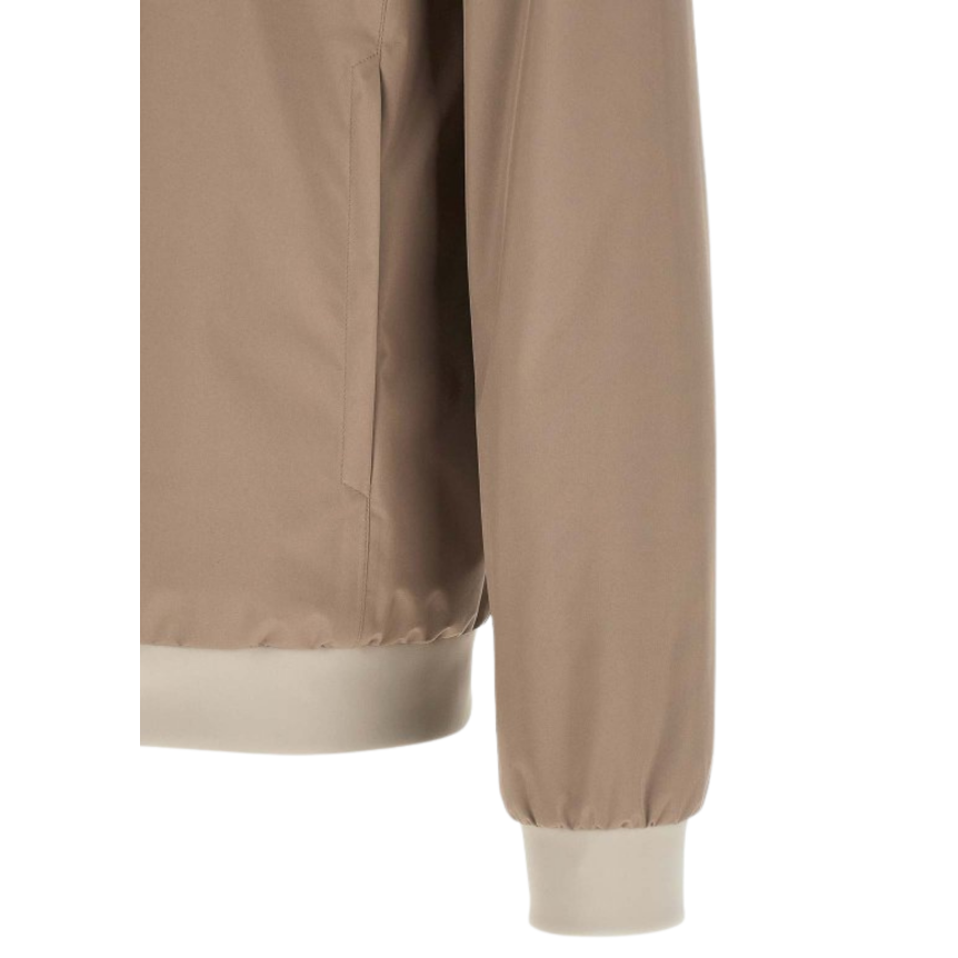 Blouson bomber zippé HERNO nylon marron clair beige
