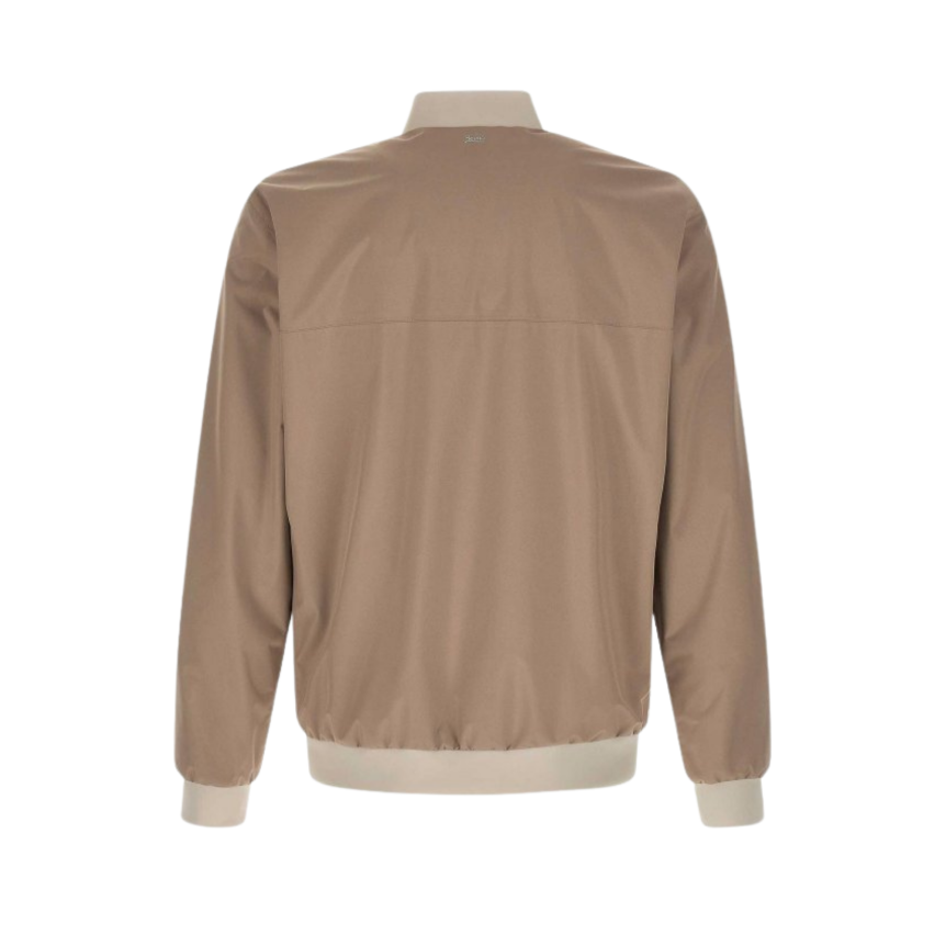 Blouson bomber zippé HERNO nylon marron clair beige