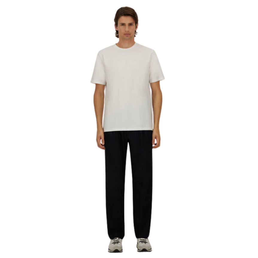 Pantalon à pinces HERNO taille élastique laine mélangée bleu marine