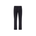Pantalon à pinces taille élastique laine mélangée bleu marine