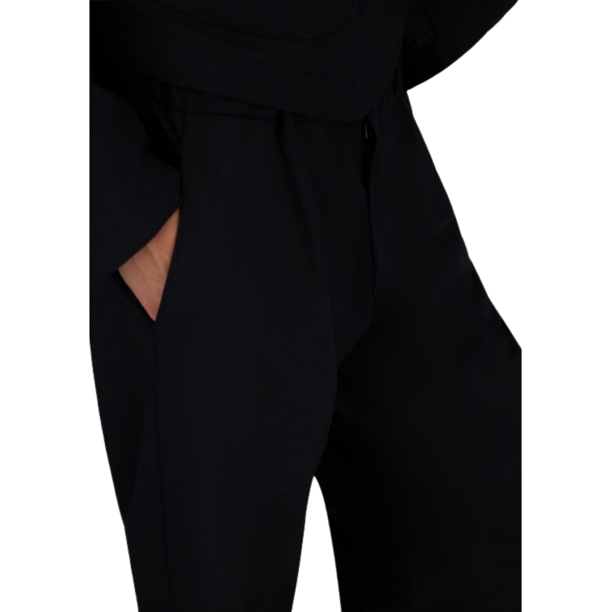 Pantalon à pinces HERNO taille élastique laine mélangée bleu marine
