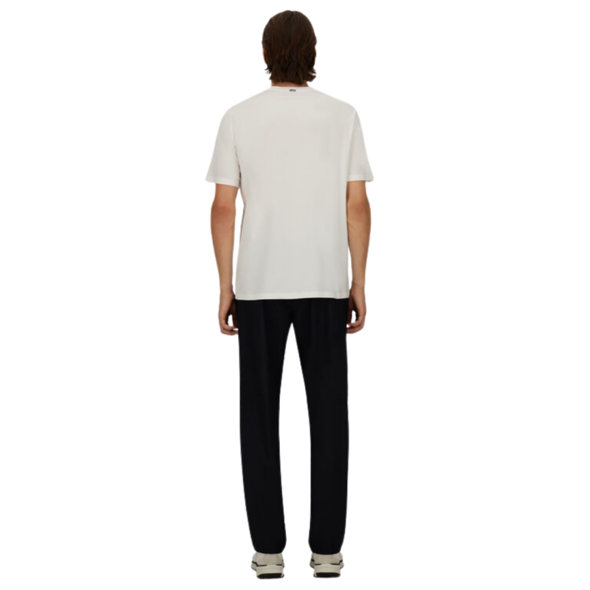 Pantalon à pinces HERNO taille élastique laine mélangée bleu marine