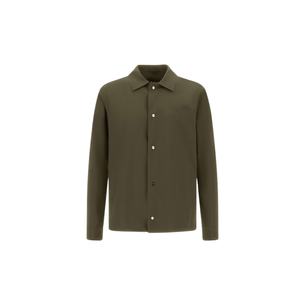 Surchemise HERNO bouton pression polyamide double stretch vert kaki