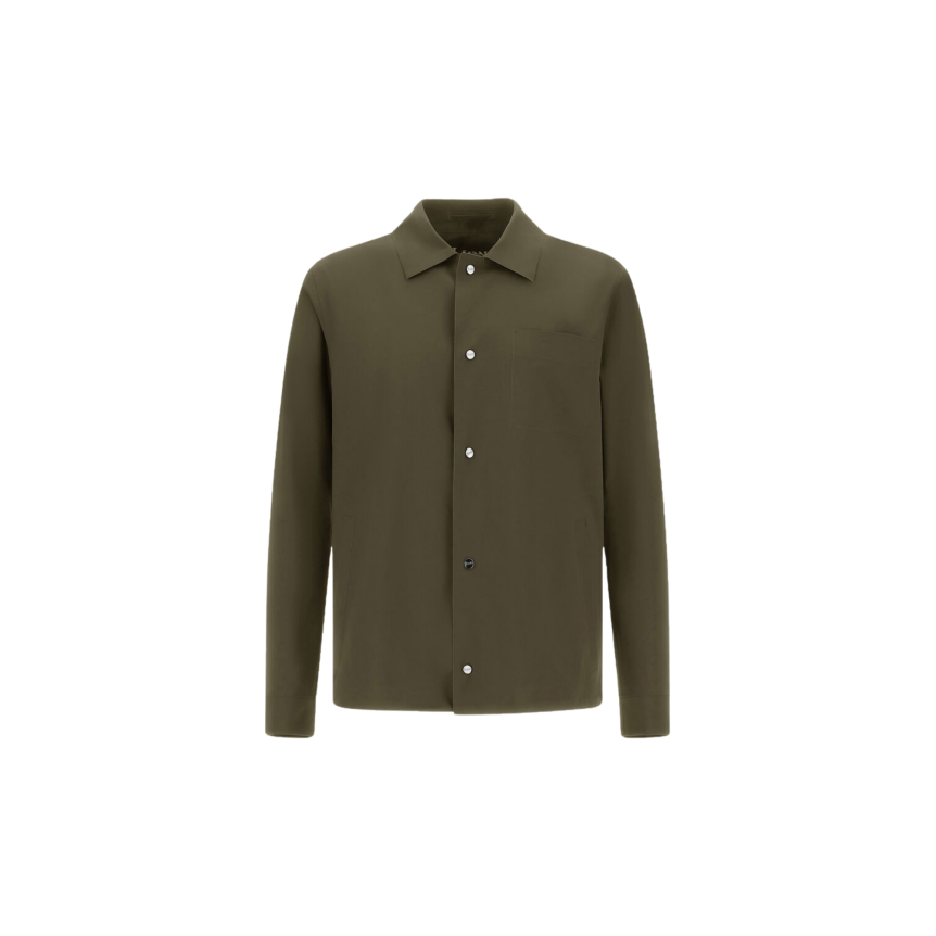 Surchemise HERNO bouton pression polyamide double stretch vert kaki