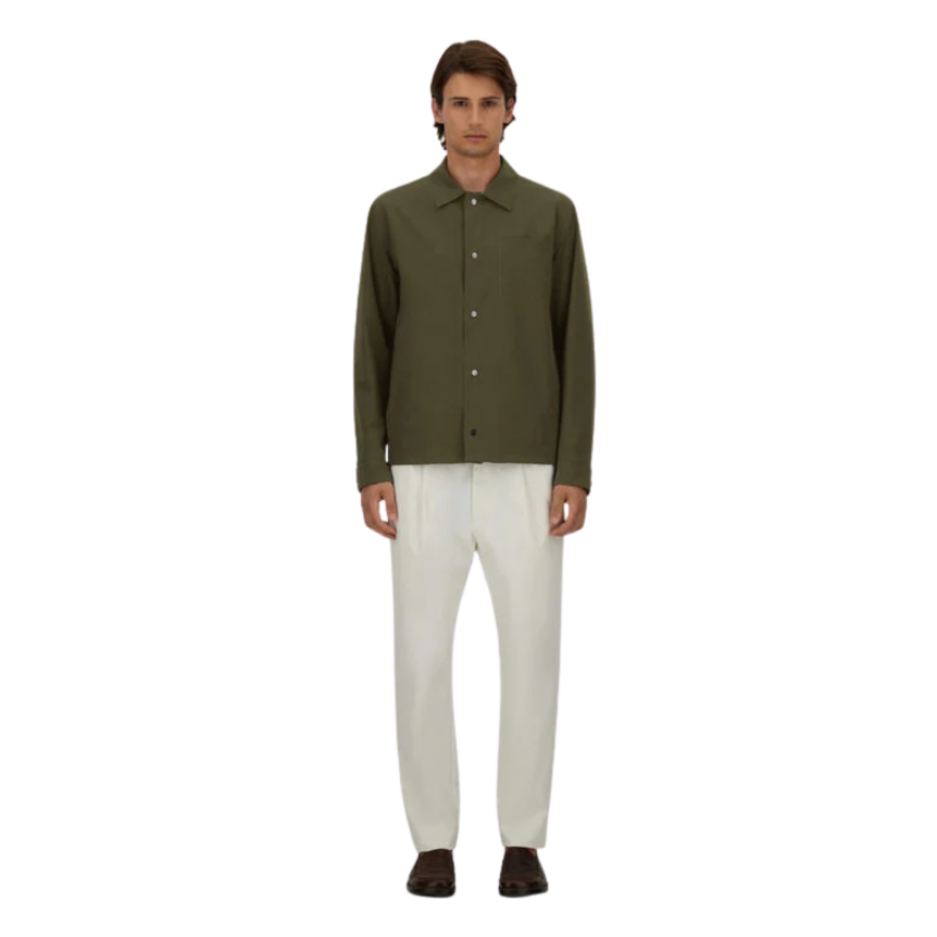 Surchemise HERNO bouton pression polyamide double stretch vert kaki