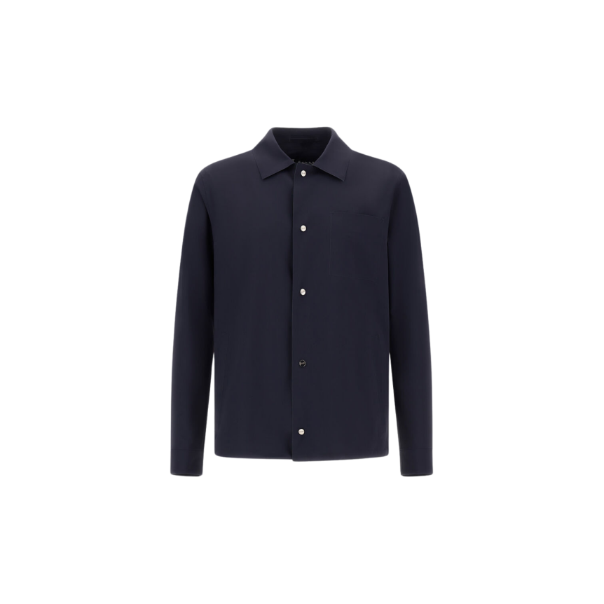 Surchemise HERNO bouton pression polyamide double stretch bleu marine