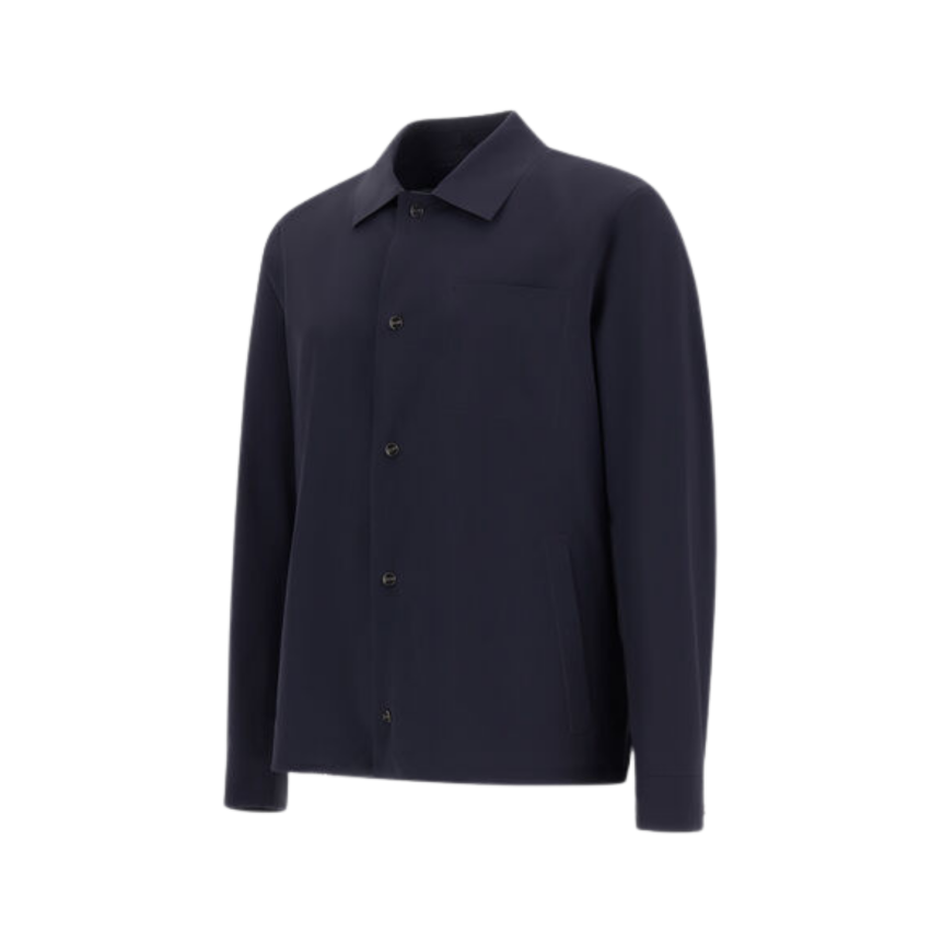 Surchemise HERNO bouton pression polyamide double stretch bleu marine