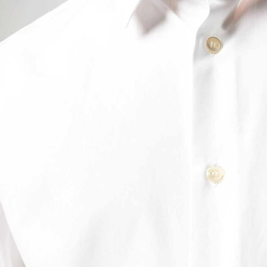 Chemise manches longues petit col coton blanc