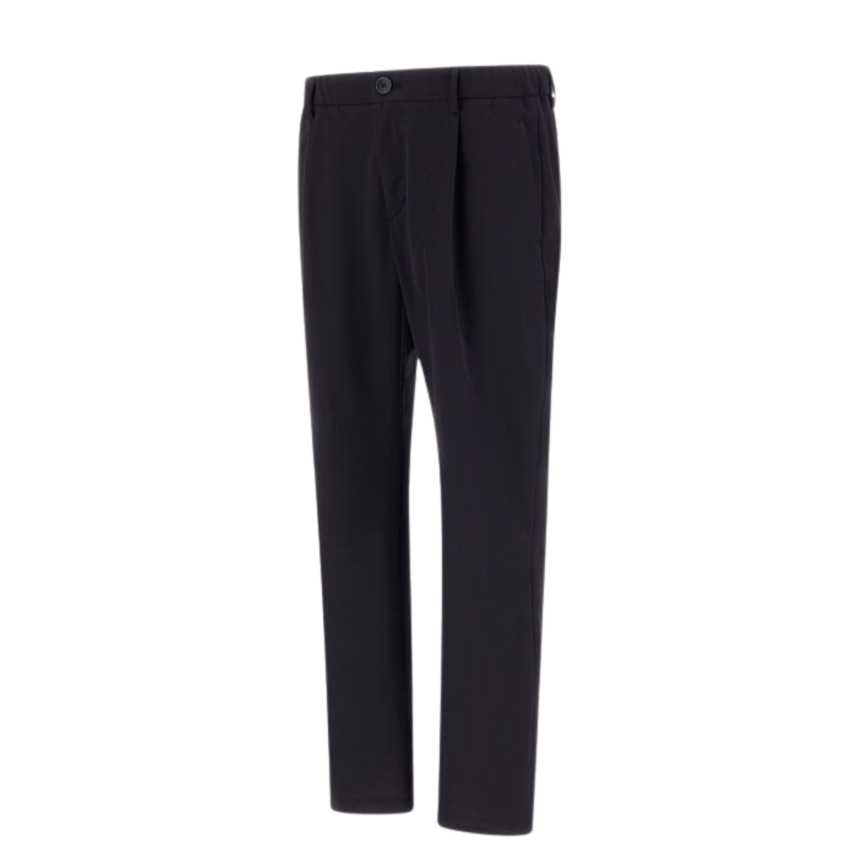 Pantalon HERNO en polyester seersucker technique extensible bleu marine
