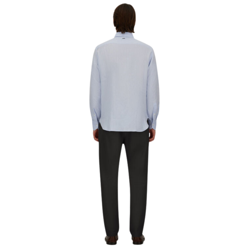 Pantalon HERNO en polyester seersucker technique extensible bleu marine