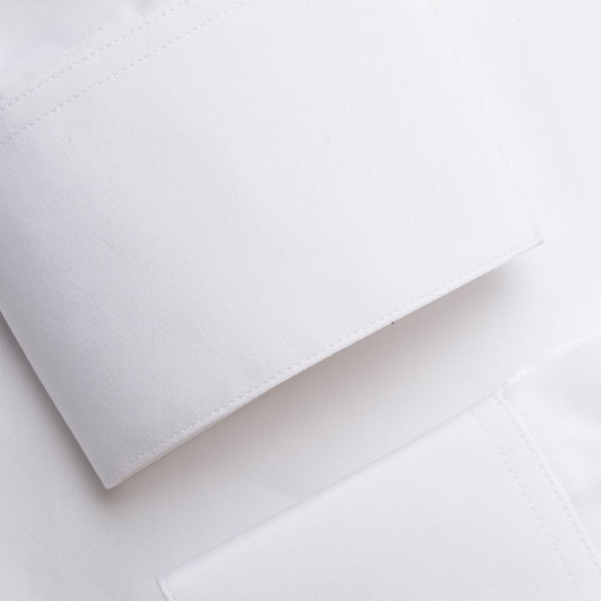 Chemise manches longues petit col coton blanc