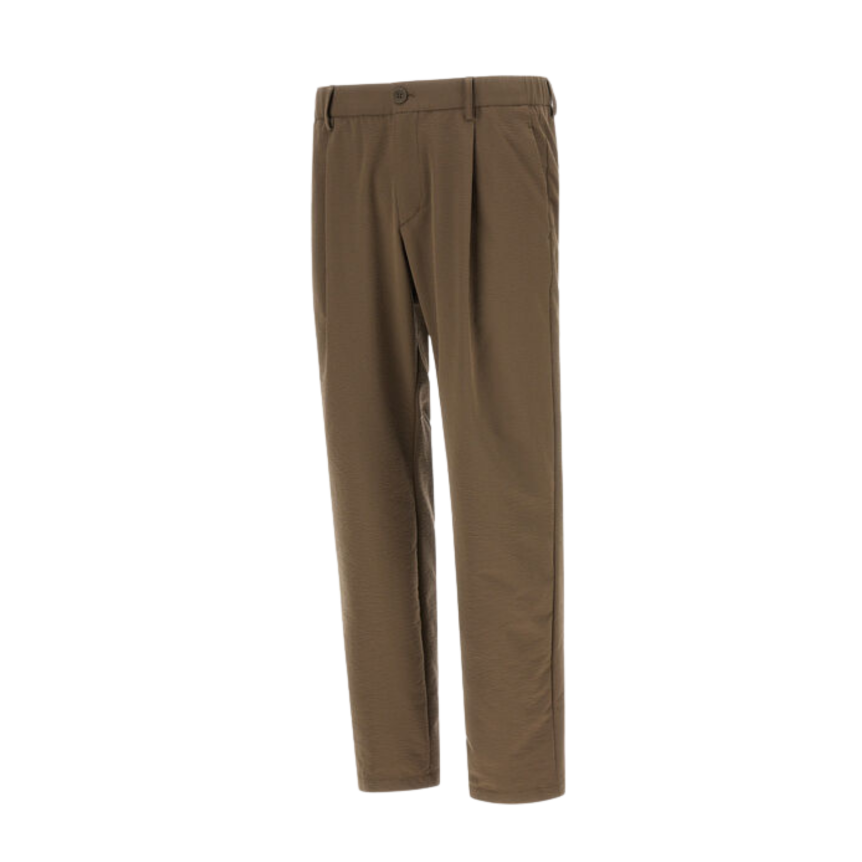 Pantalon HERNO en polyester seersucker technique extensible kaki