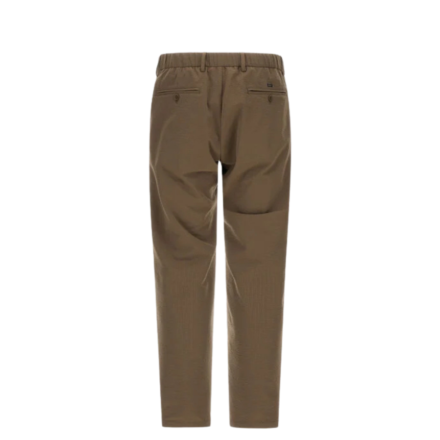 Pantalon HERNO en polyester seersucker technique extensible kaki