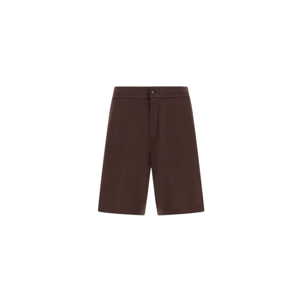 Short HERNO en piqué de pur coton marron