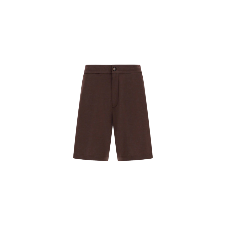 Short HERNO en piqué de pur coton marron