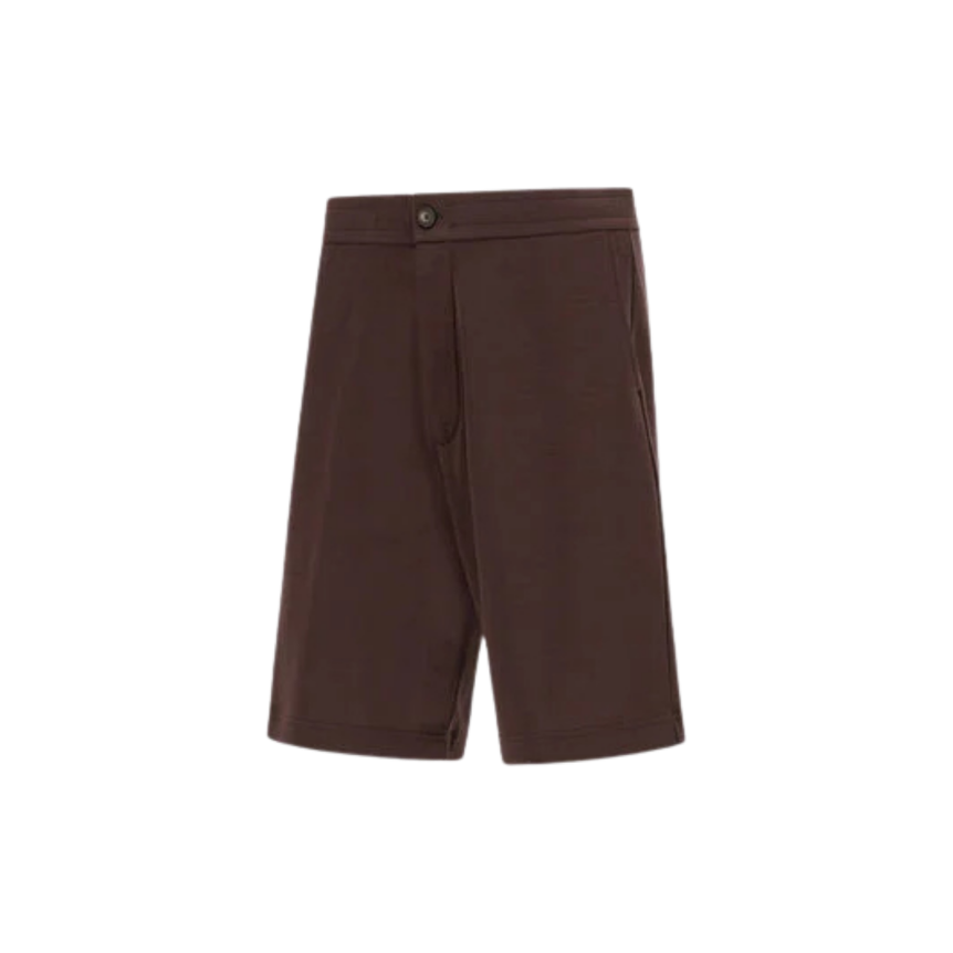 Short HERNO en piqué de pur coton marron