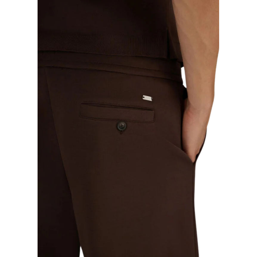Short HERNO en piqué de pur coton marron