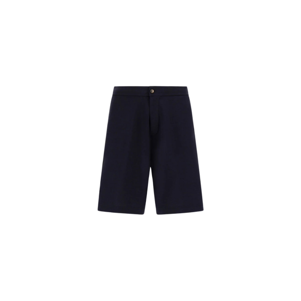 Short HERNO en piqué de pur coton bleu marine