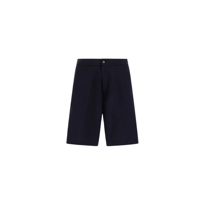 Short HERNO en piqué de pur coton bleu marine