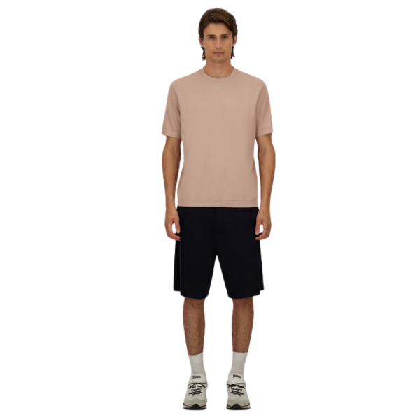 Short HERNO en piqué de pur coton bleu marine