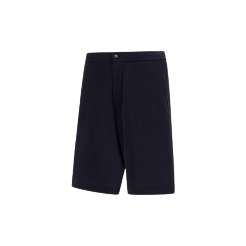 Short HERNO en piqué de pur coton bleu marine