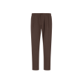 Pantalon en polyester seersucker technique extensible  marron