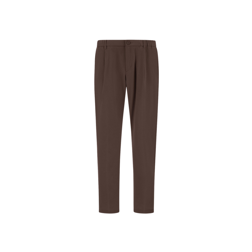 Pantalon HERNO en polyester seersucker technique extensible  marron